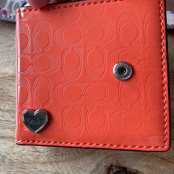 Coach Ultra Slim Pouch and Compact Mirror | Multi-Color and Orange | OS - Picture 3 of 7